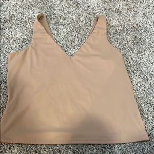 Express Tan Fitted Crop Tank Top